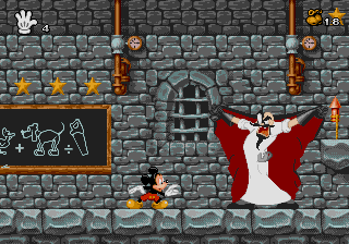 Mickey Mania (Genesis) screenshot: Behold, the Mad Doctor!