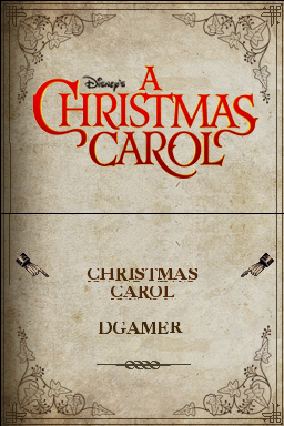 Disney's A Christmas Carol (Nintendo DS) screenshot: Title screen. Would you like to go straight to the game or connect to the internet (DGamer)?