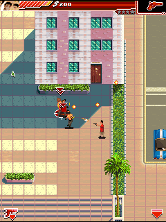Scarface: Money. Power. Respect. (Windows Mobile) screenshot: Tony shoots his enemies automatically and I can only choose whom I want him to shoot.