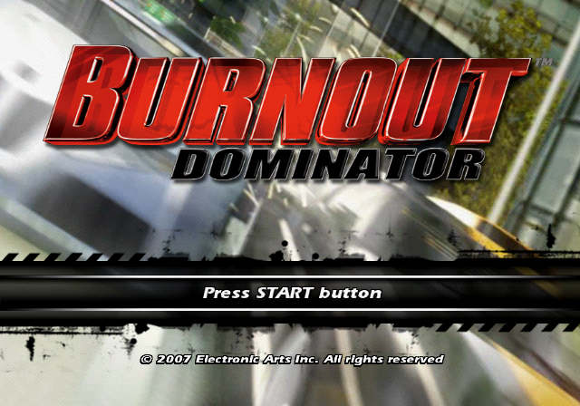 Burnout: Dominator (PlayStation 2) screenshot: Title screen.
