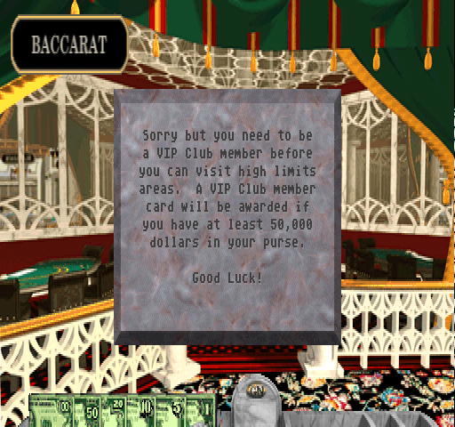 Golden Nugget (PlayStation) screenshot: High Limit > Baccarat.