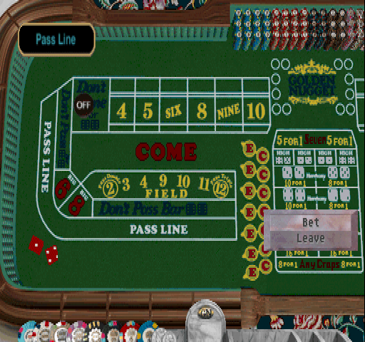 Golden Nugget (PlayStation) screenshot: Craps.