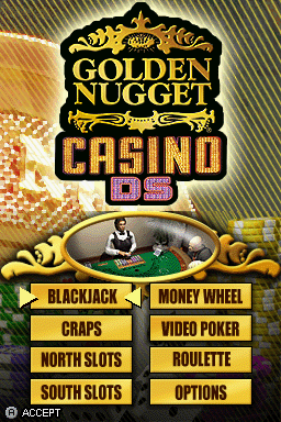 Golden Nugget Casino DS (Nintendo DS) screenshot: Main menu.