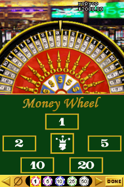 Golden Nugget Casino DS (Nintendo DS) screenshot: Money Wheel.