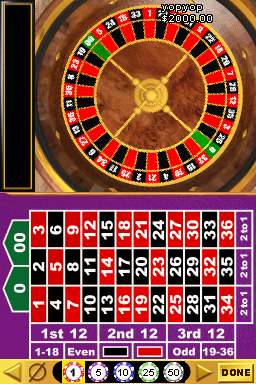 Golden Nugget Casino DS (Nintendo DS) screenshot: Roulette.