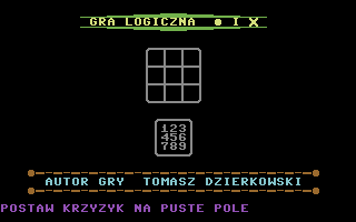 Gra logiczna: O i X (Commodore 64) screenshot: Start up