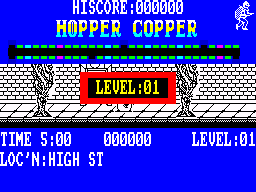 Hopper Copper (ZX Spectrum) screenshot: Level introduction