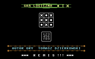 Gra logiczna: O i X (Commodore 64) screenshot: Draw again