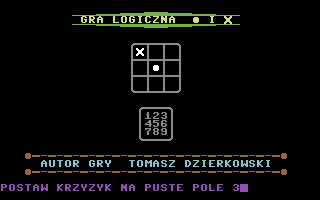 Gra logiczna: O i X (Commodore 64) screenshot: First round