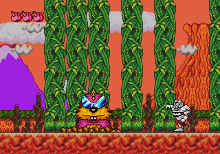 DEcapAttack (Genesis) screenshot: Mole-ested the fifth boss