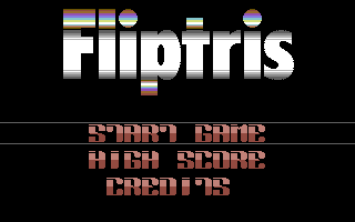 Fliptris (Commodore 64) screenshot: Main menu