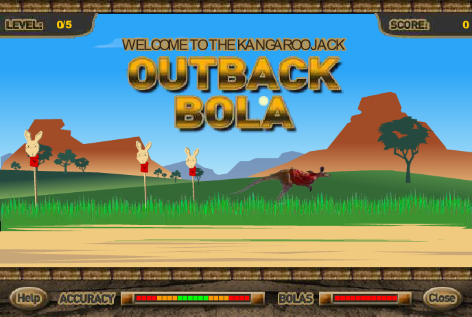 Kangaroo Jack Outback Bola (Browser) screenshot: Title