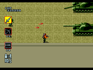 Rambo III (Genesis) screenshot: Level 5 introduces new hazards