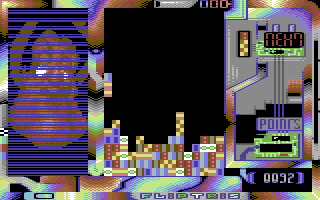 Fliptris (Commodore 64) screenshot: Picture almost completed