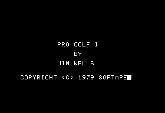 Pro Golf 1 (Apple II) screenshot: Title screen