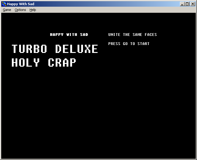 100-in-one Klik & Play Pirate Kart (Windows) screenshot: Happy With Sad Turbo Deluxe title screen
