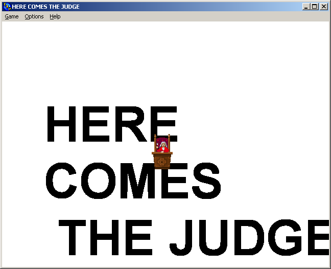 100-in-one Klik & Play Pirate Kart (Windows) screenshot: here comes the judge title screen