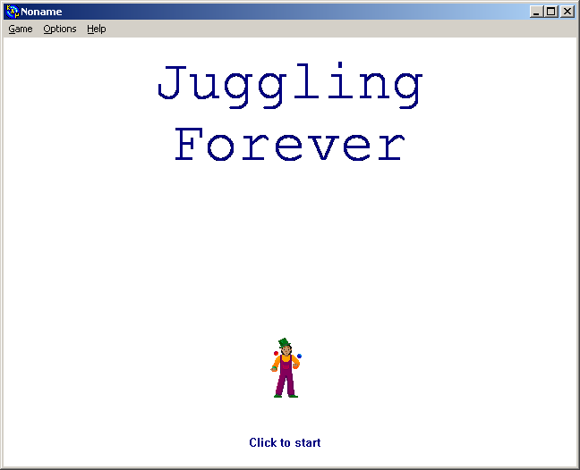 100-in-one Klik & Play Pirate Kart (Windows) screenshot: Juggling Forever title screen