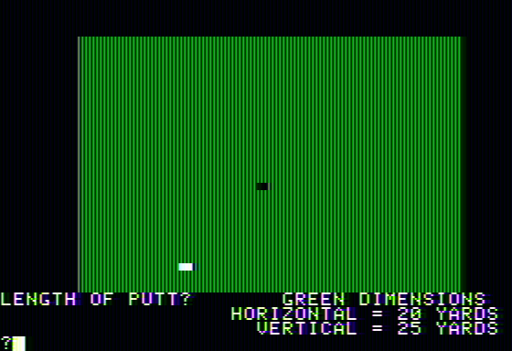 Pro Golf 1 (Apple II) screenshot: Putting green