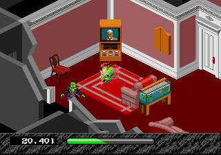 Haunting Starring Polterguy (Genesis) screenshot: You're not the only supernatural thing around here.