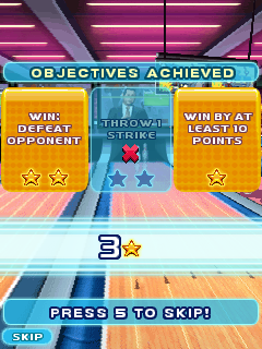 Let's Go Bowling (J2ME) screenshot: Objectives achieved