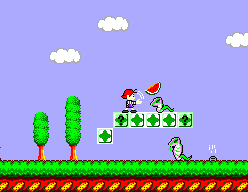 Gaegujangi Kkachi (SEGA Master System) screenshot: Look, cute reptiles and watermelons!