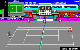 Serve & Volley (Apple IIgs) screenshot: Game start