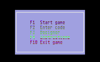 Paco and the Tunnels of Doom (Atari ST) screenshot: Main menu