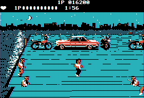 Renegade (Apple II) screenshot: Bikers
