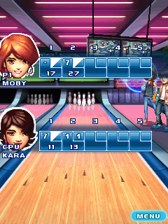 Let's Go Bowling (J2ME) screenshot: Showing score
