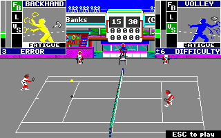 Serve & Volley (Apple IIgs) screenshot: Players timing their actions