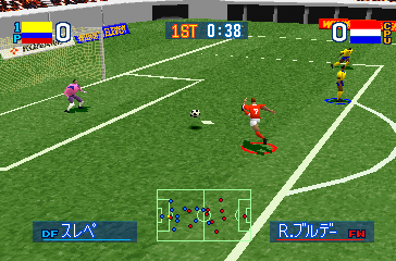 Goal Storm (PlayStation) screenshot: Shoot...