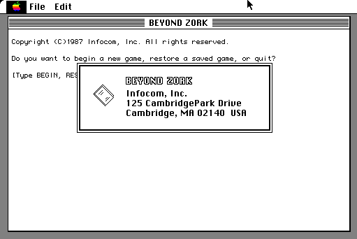 Beyond Zork: The Coconut of Quendor (Macintosh) screenshot: Credits