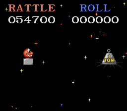 Snake Rattle N Roll (Genesis) screenshot: After each level, the snake who ate more maltreats the other one.
