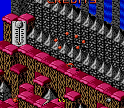 Snake Rattle N Roll (Genesis) screenshot: Hit by a truck, hit by an anvil - what's the difference?