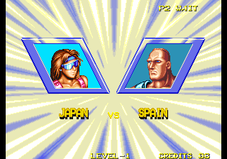 Windjammers (Arcade) screenshot: Japan VS Spain