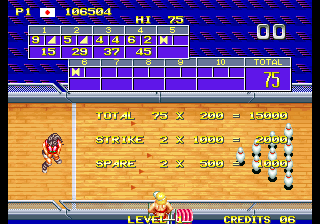 Windjammers (Arcade) screenshot: Bowling (bonus)