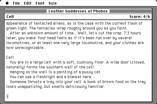 Leather Goddesses of Phobos (Macintosh) screenshot: Cell