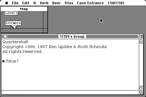 Quarterstaff (Macintosh) screenshot: Game start