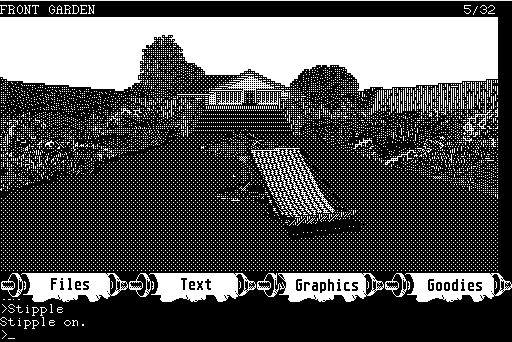 Jinxter (Macintosh) screenshot: Second location "Stipple"