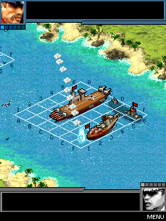 Naval Battle: Mission Commander (J2ME) screenshot: The enemy misses too