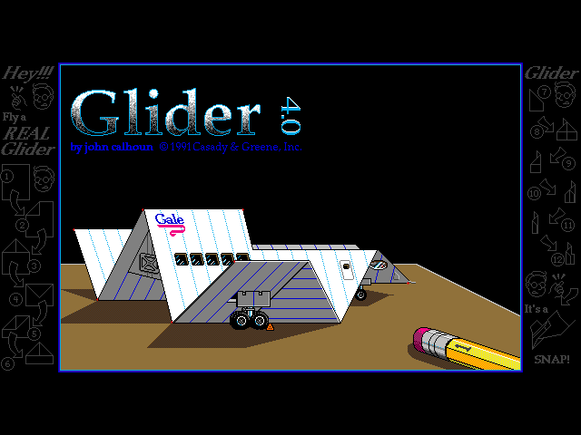 Glider 4.0 (Macintosh) screenshot: Title screen (Color)