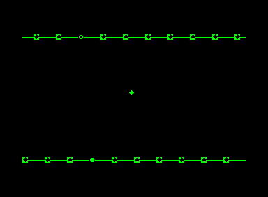 Microstring (Commodore PET/CBM) screenshot: Near the end of the game