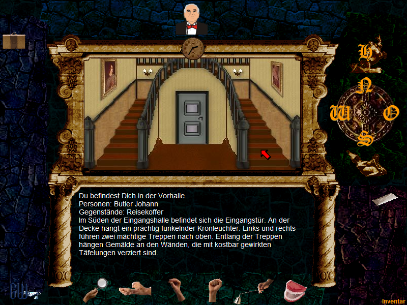 Das Tier (Browser) screenshot: The entry hall of castle Crast