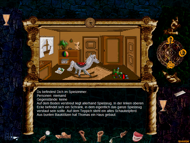 Das Tier (Browser) screenshot: The room of Thomas, son of the count