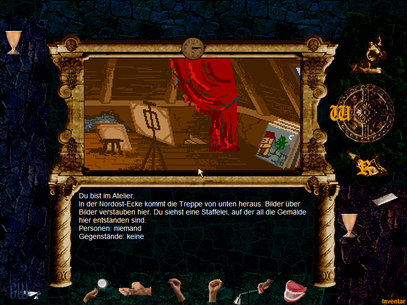 Das Tier (Browser) screenshot: Paintings in the attic