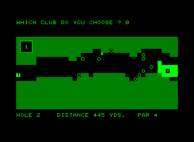 Golf (Commodore PET/CBM) screenshot: Second hole