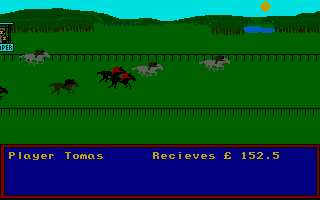 Horse Racing Simulator (Atari ST) screenshot: I won on my bet