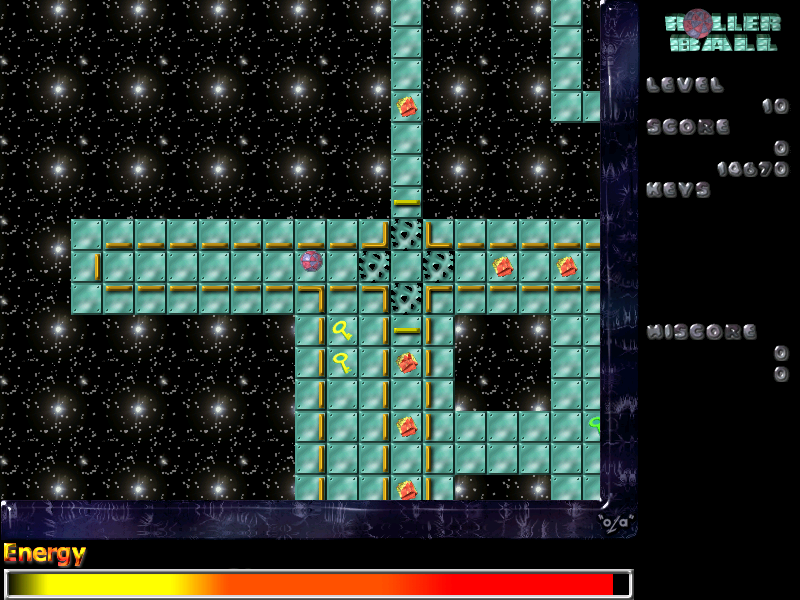 RollerBall (Windows) screenshot: Any seasoned video gamer knows to be wary of weak-looking floor tiles like these...