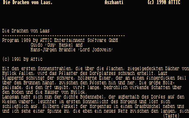 Drachen von Laas (Atari ST) screenshot: Intro
